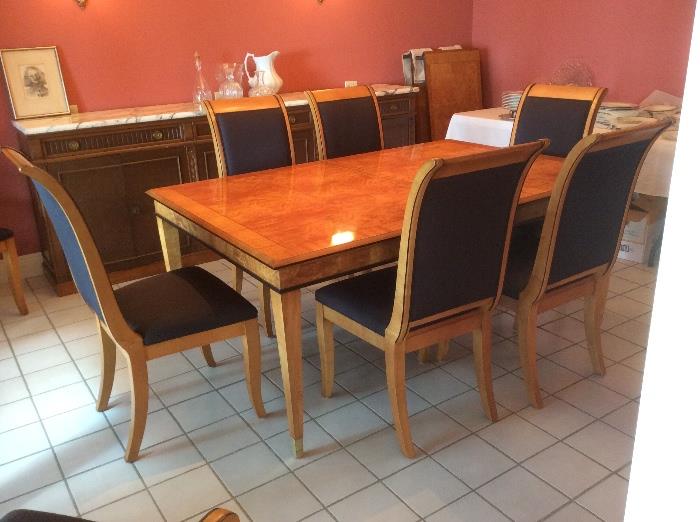 EJ Victor dining table & 6 chairs & 2 armchairs