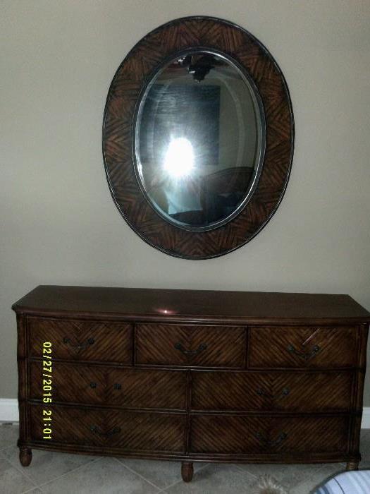 seven (7) drawer dresser and mirror (matches bedroom set)