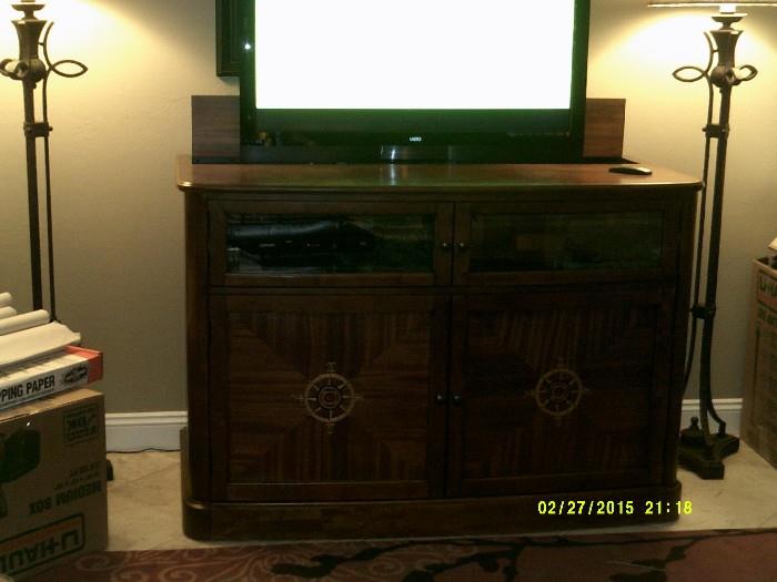 Fantastic, very unusual console/cabinet with TV----electronically TV goes up and down with remote