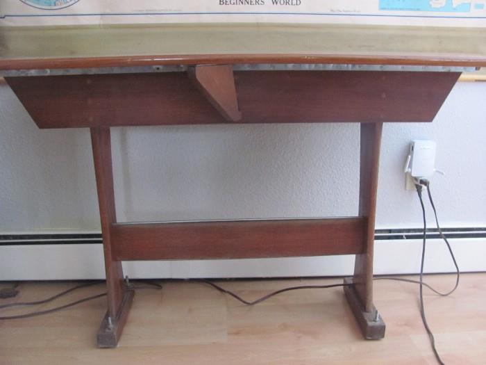 FINE ANTIQUE DECK TABLE FROM NEWPORT SAILING VESSEL