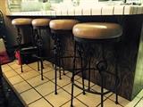 Soft leather bar stools (set of 4)
