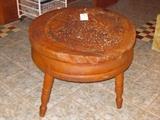 ANTIQUE SOLID LOG BUTCHER'S TABLE