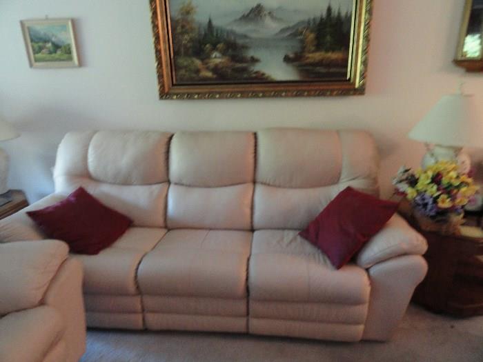 Like new Leather Sofa. Recliners at both ends