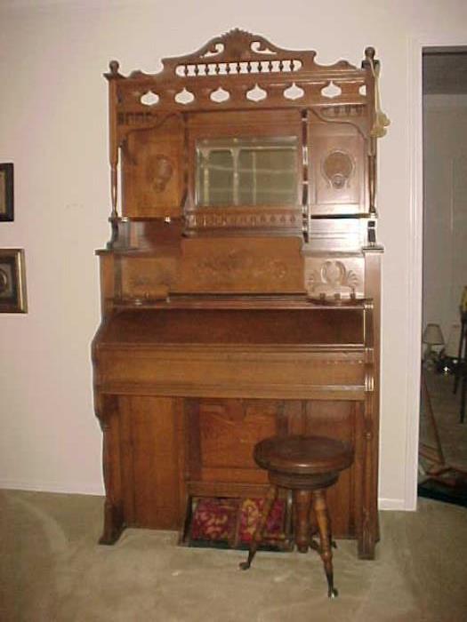 Estey Organ Co. "The Brattleboro" Brattleboro Vt. with Organ Stool. The organ is in lovely condition!           