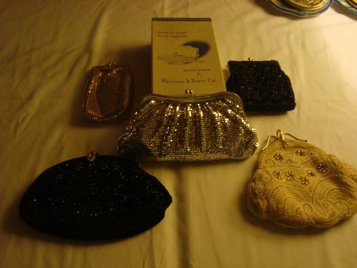 Vintage evening bags - some Whiting and Davis.