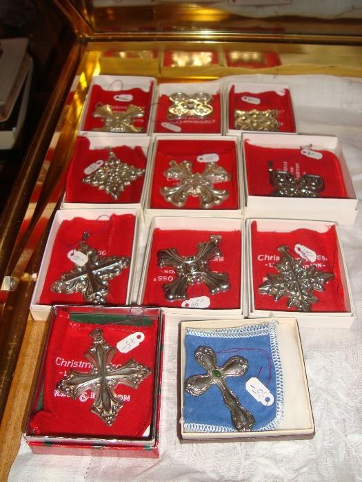 Reed and Barton sterling Christmas crosses.