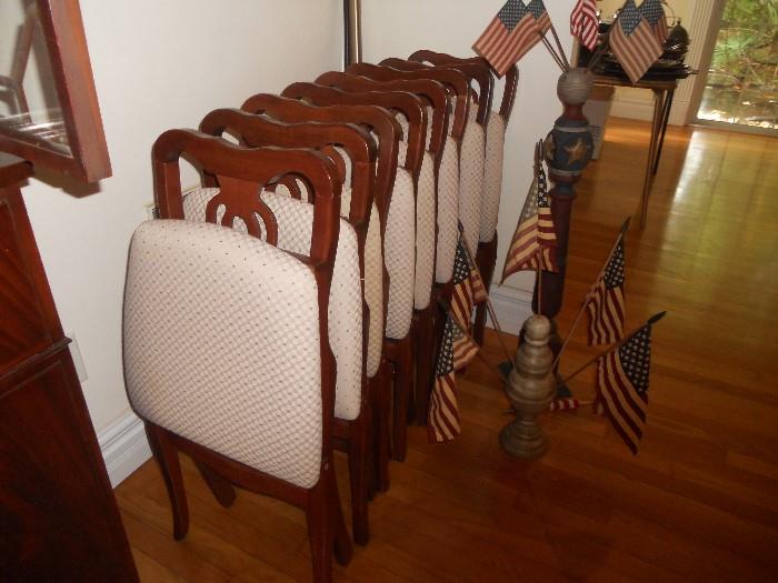 8 wood folding chairs