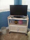 Flat Screen TV - Rattan TV Stand