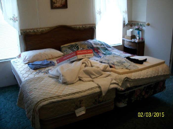 2 twin beds , Queen headboard and night stand