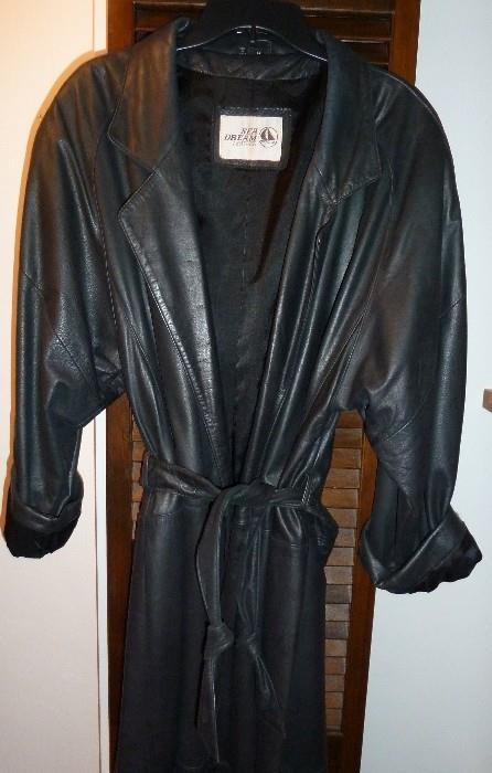 Woman's Sea Dream Black Leather Coat