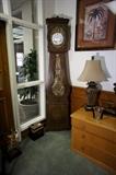 Antique 19th Century French Grandmother Clock with Marmalade Pendulum 