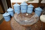 antique enamel Canister Set