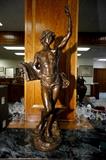 Spelter Statue David Signed PAX LABOR