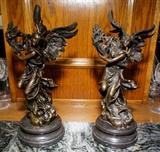 Rodin Angel Pair European Bronze Finery