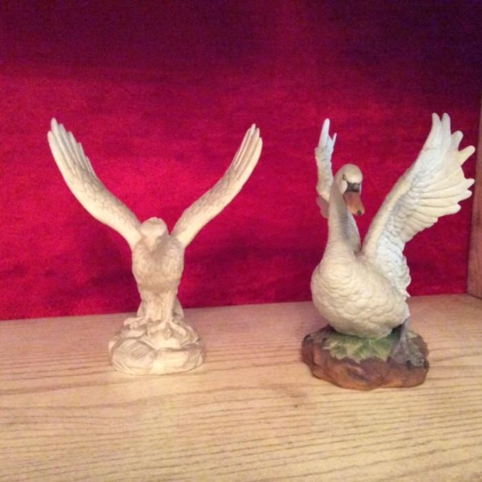Ceramic birds Eagle and Swan