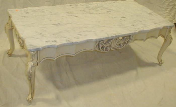French Provincial Style Marble top coffee table. 