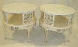 French Provincial Style Marble top side tables