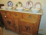 Antique sideboard - gorgeous - with marble top