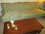 Vintage wood framed sofa