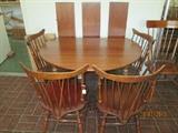 Cherry 1960's dining table, chairs, leaves
