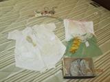 Vintage baby clothes & cute hangers