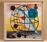 Bird in Cage,by Sohm/Schum? signed and numbered edition print purchased at The Walker Art Museum, 22x22" image, Framed 25x25"