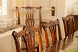 detail of Chippendale chairs