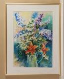 Kathy Braud original watercolor, larger size, framed
