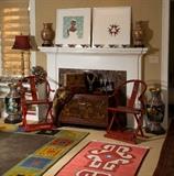 Lovely Lake Harriet home with 6 freshly cleaned rugs, someTurkish and Moroccan, many Asian influenced items, Cloisonne ,high end furnishings, red lacquer Hong Kong chairs, lamps and original ART...lot's of ART!