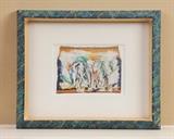 Swiss artist, Rolf Knie print of watercolor, "The Final Charge"