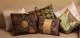 Assortment of decorative throw cushions, like new