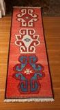66"x93" Geometric design, wool carpet runner. Just cleaned and beautiful!