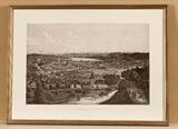 Black and White framed print of Old Zurich, 23x30” framed
