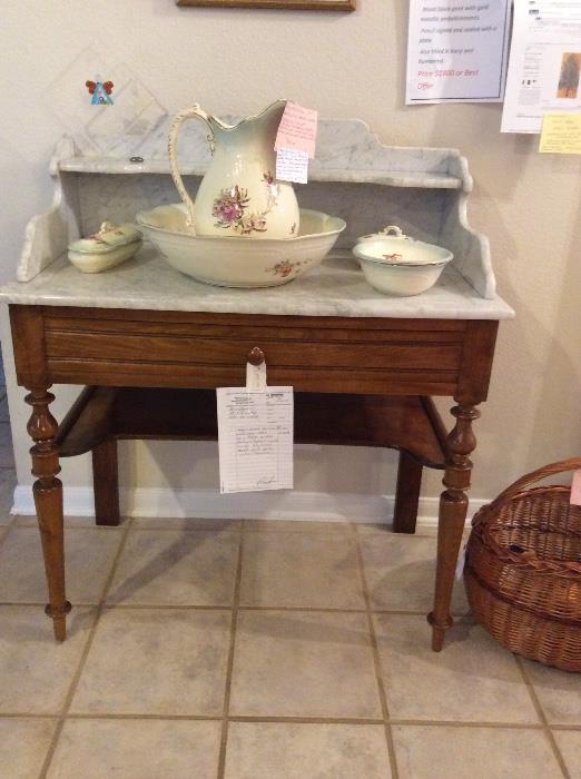 French antiques dry sink