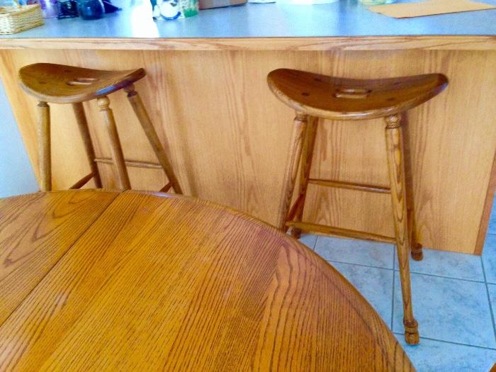 unusual oak stools