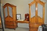 Darling "Hickory" Double Armoires with desk top