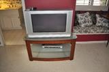 Television, dvd player, tv stand