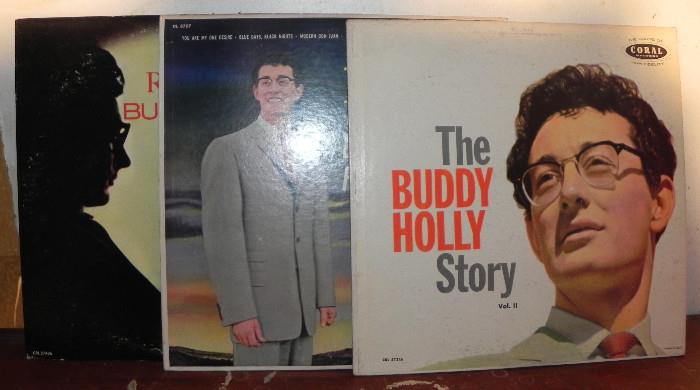 3 VINTAGE BUDDY HOLLY RECORDS