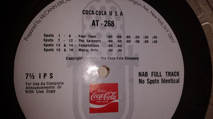 COCA COLA REEL TO REEL RADIO SPOTS 1974 WITH THE FOUR TOPS, SPINNERS & TEMPTATIONS