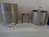Swarovski crystal figures:  train set, fish, snowman, lotus flower candle holder...