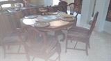 wood octagon dinning table with 4 chairs