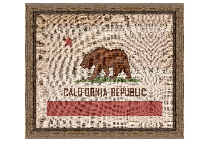 Numerous Art & Decorative Pieces Being Sold. Example: Framed California Flag by
Melissa Van Hise