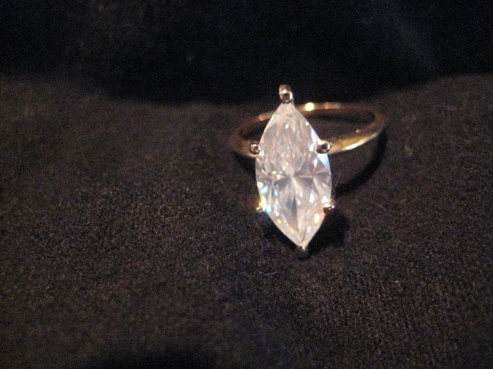 2.5 karat Marquis diamond ring