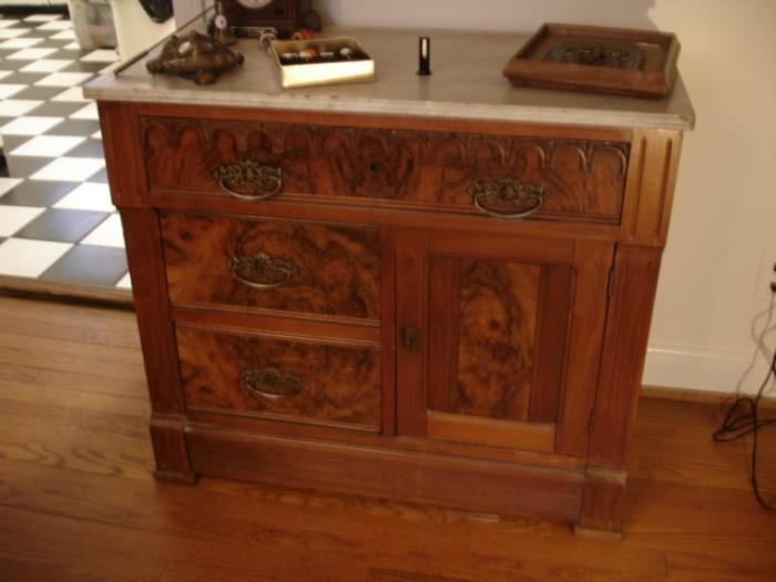 Antique commode with marble top