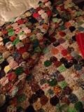 Extra large yo yo quilt, will fit double, queen or king