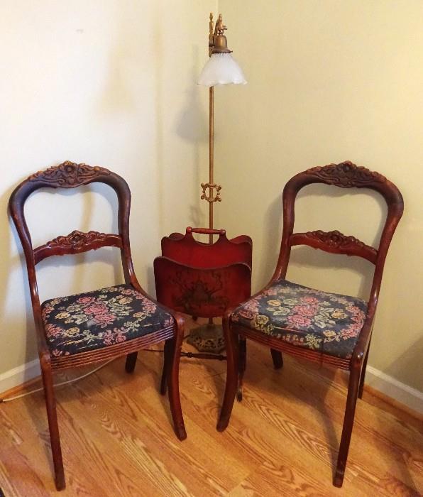 Tell City Chair Company victorian open rose back chairs. 