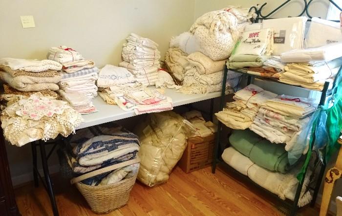 This is just a small sample of the many beautiful hand made crochets bed skirts, vintage dollies, new sheet sets, blankets, quilts, tablecloths and much much more. 