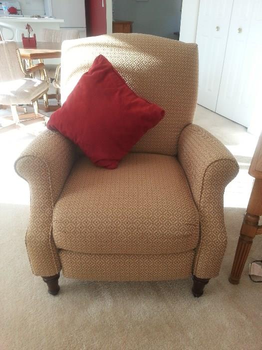 Recliner! Doesn't even look like one. Perfect neutral color! Love this. 