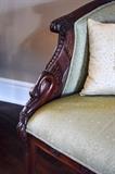 Swan carving on settee, $475