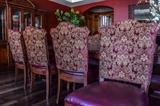 Chairs with Burgundy brocade-